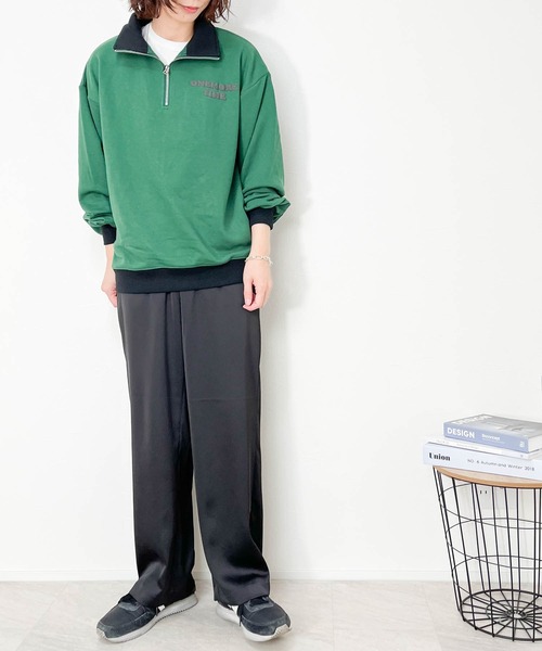 Ritzy(リッツィー)の「TC 裏毛 バックプリント ハーフZIPスウェット(ハートROGO) レディース メンズ(スウェット・メンズ・ブラック/グリーン/アッシュ・X-LARGE/MEDIUM/LARGE)」の10枚目の写真