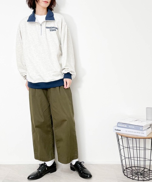 Ritzy(リッツィー)の「TC 裏毛 バックプリント ハーフZIPスウェット(ハートROGO) レディース メンズ(スウェット・メンズ・ブラック/グリーン/アッシュ・X-LARGE/MEDIUM/LARGE)」の7枚目の写真