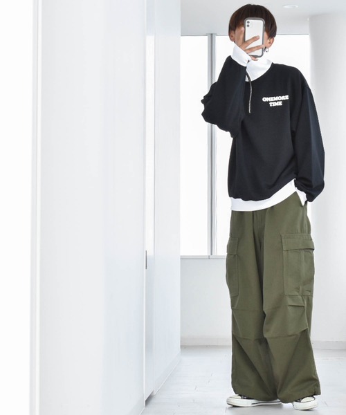 Ritzy(リッツィー)の「TC 裏毛 バックプリント ハーフZIPスウェット(ハートROGO) レディース メンズ(スウェット・メンズ・ブラック/グリーン/アッシュ・X-LARGE/MEDIUM/LARGE)」の16枚目の写真