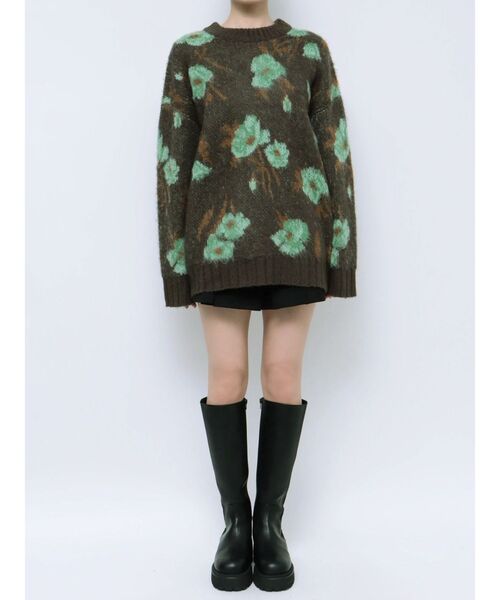 EMODA(エモダ)の「フラワードットオーバーニット(ニット/セーター・レディース・オレンジ/ブルー/ミント・FREE)」の4枚目の写真