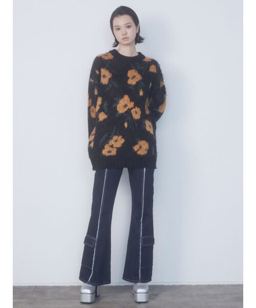 EMODA(エモダ)の「フラワードットオーバーニット(ニット/セーター・レディース・オレンジ/ブルー/ミント・FREE)」の9枚目の写真