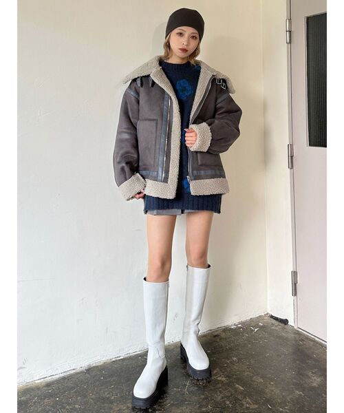 EMODA(エモダ)の「フラワードットオーバーニット(ニット/セーター・レディース・オレンジ/ブルー/ミント・FREE)」の14枚目の写真