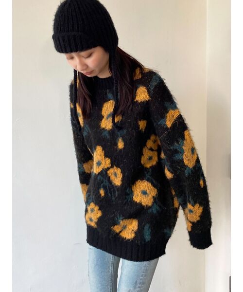 EMODA(エモダ)の「フラワードットオーバーニット(ニット/セーター・レディース・オレンジ/ブルー/ミント・FREE)」の15枚目の写真