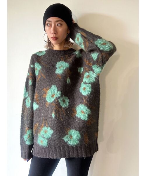 EMODA(エモダ)の「フラワードットオーバーニット(ニット/セーター・レディース・オレンジ/ブルー/ミント・FREE)」の19枚目の写真