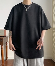 【Bl】 [IZU] サマースエードビッグシルエットTシャツ