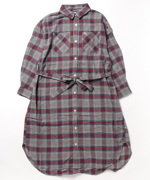 のえ「新品未使用」コットンネル・チェック・ルーズドレス赤系&ワンピMグレー Arnold Palmer（アーノルドパーマー）の「ネルチェック シャツ