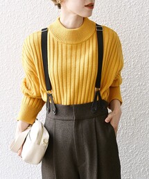 SHIPS any:〈手洗い可能〉ファインウール ワイド リブ ハイネック ニット