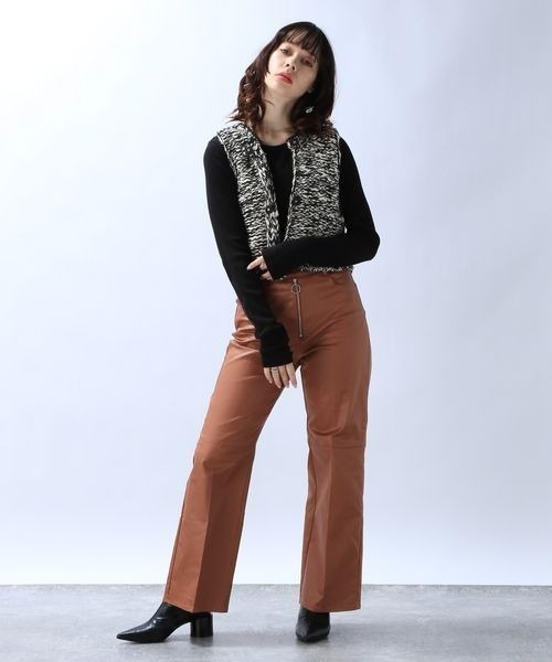 JEANASIS(ジーナシス)の「ソフトリブカットLS/988183(Tシャツ/カットソー・レディース・ブラック/ホワイト/ブラック×ホワイト/チャコールグレー・FREE)」の16枚目の写真