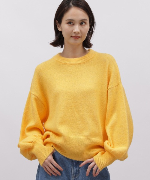 LAKOLE（ラコレ）の「5ゲージ袖ボリュームニットプルオーバー / 988123（ニット/セーター・レディース・ライトグリーン/アイボリー/イエロー系1/ライトグレー・MEDIUM/SMALL）」の4枚目の写真