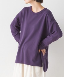 +3℃蓄熱ストレッチ長袖スリットTシャツ