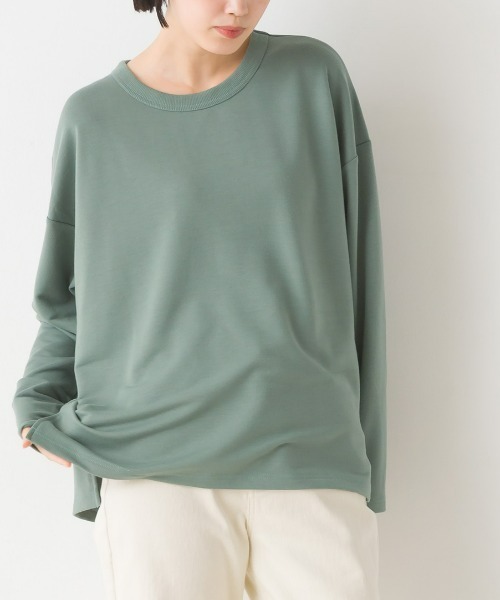 OMNES(オムネス)の「+3℃蓄熱ストレッチ長袖スリットTシャツ(Tシャツ/カットソー・レディース・パープル/ブラウン/グリーン/アイボリー/ブラック・MEDIUM/LARGE)」の21枚目の写真