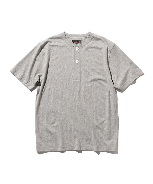 BEAMS PLUS（ビームスプラス）の「BEAMS PLUS / ヘンリーネック Tシャツ（Tシャツ/カットソー・メンズ・グレー/サックスブルー/イエロー/ピンク/オリーブ/シルバー・L/S/XL/M）」の2枚目の写真