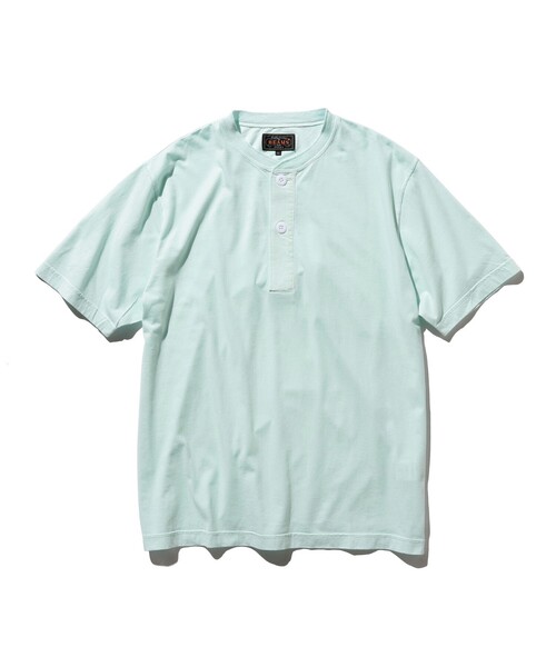 BEAMS PLUS（ビームスプラス）の「BEAMS PLUS / ヘンリーネック Tシャツ（Tシャツ/カットソー・メンズ・グレー/サックスブルー/イエロー/ピンク/オリーブ/シルバー・L/S/XL/M）」の3枚目の写真