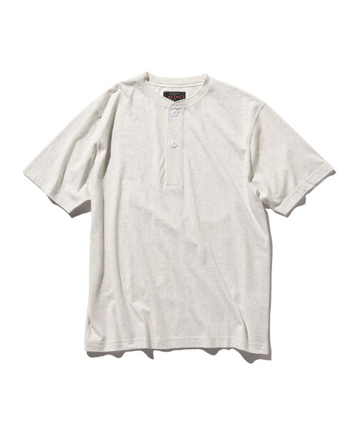 BEAMS PLUS（ビームスプラス）の「BEAMS PLUS / ヘンリーネック Tシャツ（Tシャツ/カットソー・メンズ・グレー/サックスブルー/イエロー/ピンク/オリーブ/シルバー・L/S/XL/M）」の6枚目の写真