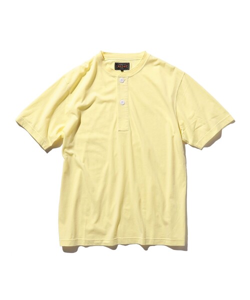 BEAMS PLUS（ビームスプラス）の「BEAMS PLUS / ヘンリーネック Tシャツ（Tシャツ/カットソー・メンズ・グレー/サックスブルー/イエロー/ピンク/オリーブ/シルバー・L/S/XL/M）」の4枚目の写真