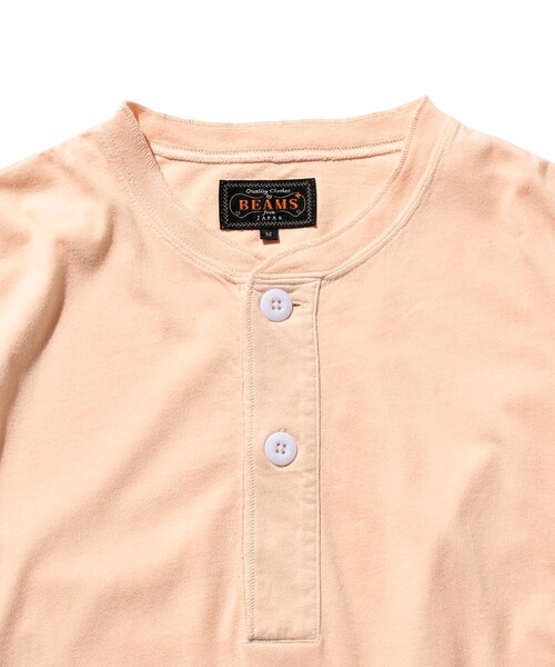 BEAMS PLUS（ビームスプラス）の「BEAMS PLUS / ヘンリーネック Tシャツ（Tシャツ/カットソー・メンズ・グレー/サックスブルー/イエロー/ピンク/オリーブ/シルバー・L/S/XL/M）」の13枚目の写真