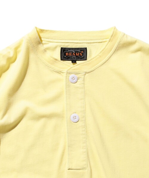 BEAMS PLUS（ビームスプラス）の「BEAMS PLUS / ヘンリーネック Tシャツ（Tシャツ/カットソー・メンズ・グレー/サックスブルー/イエロー/ピンク/オリーブ/シルバー・L/S/XL/M）」の18枚目の写真