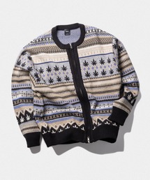 HUF / GILBERT ZIP SWEATER/ノルディック柄/ジップカーディガン/M/アクリル/BEG HUF（ハフ）の「GILBERT ZIP SWEATER / HUF ジップセーター（ニット