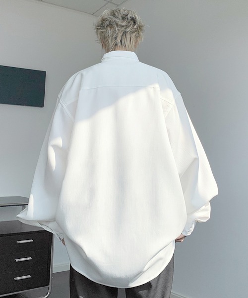 FVLMEN(フルメン)の「【FVLMEN】chain pin charm crazy big shirt/チェーン ピン チャーム クレイジー ビッグ シャツ(シャツ/ブラウス・メンズ・ホワイト×ブラック/ブラック/ホワイト・FREE)」の13枚目の写真
