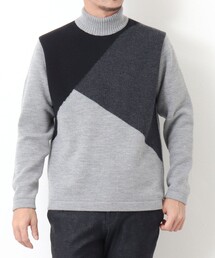 Stutostein Nolley's | カシミヤ混 切替モックネックニット(ニット/セーター)