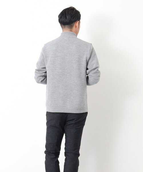 Stutostein Nolley's（シュテットシュタインノーリーズ）の「カシミヤ混 切替モックネックニット（ニット/セーター・メンズ・グレー系その他/ブルー系その他・L/M）」の4枚目の写真
