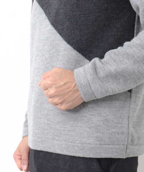 Stutostein Nolley's（シュテットシュタインノーリーズ）の「カシミヤ混 切替モックネックニット（ニット/セーター・メンズ・グレー系その他/ブルー系その他・L/M）」の10枚目の写真