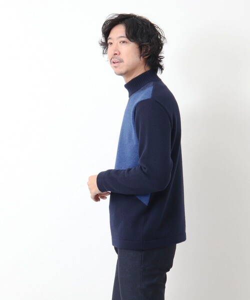 Stutostein Nolley's（シュテットシュタインノーリーズ）の「カシミヤ混 切替モックネックニット（ニット/セーター・メンズ・グレー系その他/ブルー系その他・L/M）」の20枚目の写真