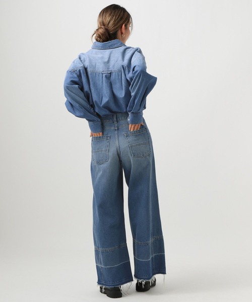 BAYFLOW（ベイフロー）の「デニムオーバーシャツ（シャツ/ブラウス・レディース・サックスブルー/ブラック・FREE）」の15枚目の写真