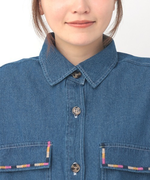 チチカカ(チチカカ)の「ライトオンスデニムシャツ【ユニセックス】(シャツ/ブラウス・メンズ・インディゴブルー/ブルー・FREE)」の19枚目の写真