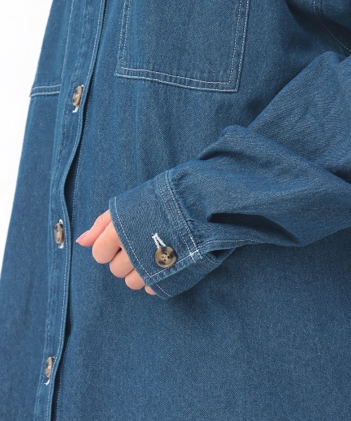 チチカカ(チチカカ)の「ライトオンスデニムシャツ【ユニセックス】(シャツ/ブラウス・メンズ・インディゴブルー/ブルー・FREE)」の9枚目の写真