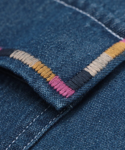 チチカカ(チチカカ)の「ライトオンスデニムシャツ【ユニセックス】(シャツ/ブラウス・メンズ・インディゴブルー/ブルー・FREE)」の12枚目の写真