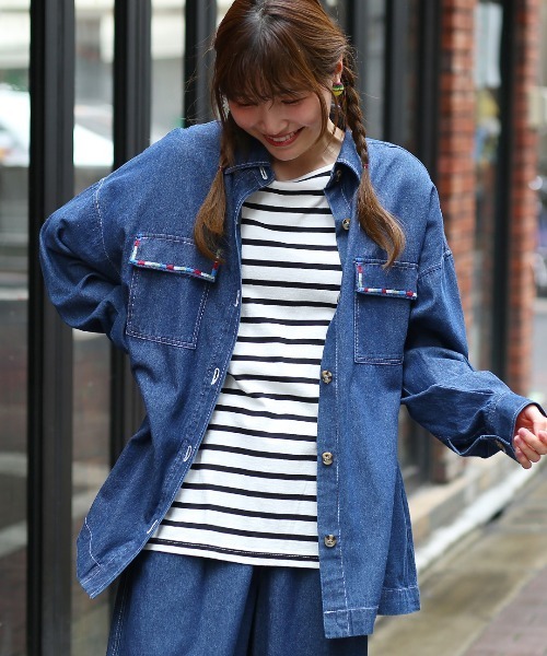 チチカカ(チチカカ)の「ライトオンスデニムシャツ【ユニセックス】(シャツ/ブラウス・メンズ・インディゴブルー/ブルー・FREE)」の4枚目の写真