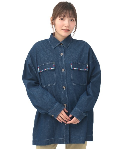 チチカカ(チチカカ)の「ライトオンスデニムシャツ【ユニセックス】(シャツ/ブラウス・メンズ・インディゴブルー/ブルー・FREE)」の15枚目の写真