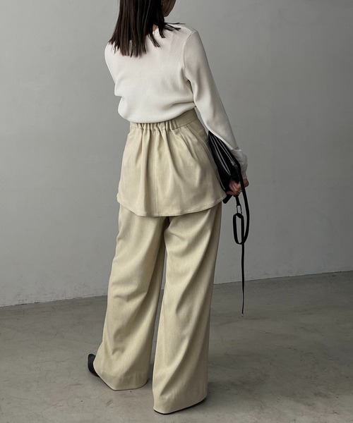 CAPRICIEUX LE'MAGE（カプリシューレマージュ）の「【C.L】スカートレイヤードパンツ（その他パンツ・レディース・ベージュ/ブラック・36/38）」の21枚目の写真