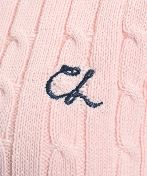 clear（クリア）の「ケーブル編みショート丈長袖ニットトップス≪2024SS新作≫（ニット/セーター・レディース・ミント/ベージュ/ピンク/アイボリー/グレー・F）」の12枚目の写真