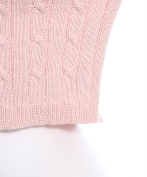 clear（クリア）の「ケーブル編みショート丈長袖ニットトップス≪2024SS新作≫（ニット/セーター・レディース・ミント/ベージュ/ピンク/アイボリー/グレー・F）」の13枚目の写真