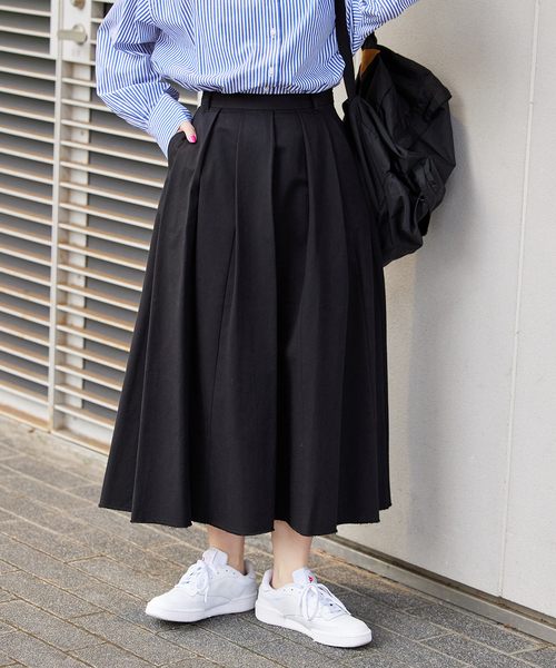 B.C STOCK(ベーセーストック)の「フレアタックスカート(スカート・レディース・ベージュ/イエロー/ブラック・SMALL/MEDIUM)」の7枚目の写真