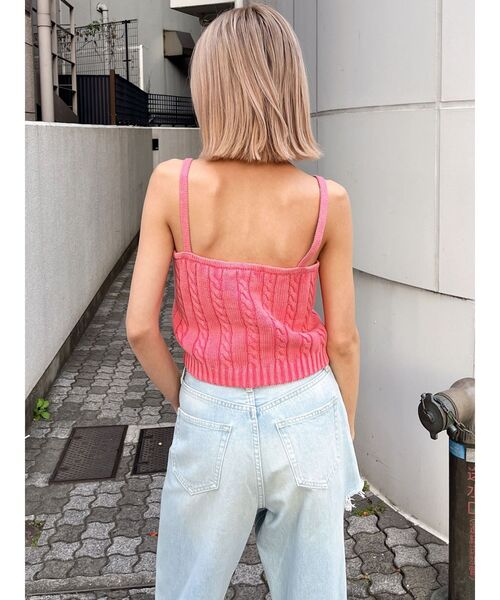 ブリーチケーブルニットキャミソール2WAYメッシュスリーブブリーチニットトップス GYDA（ジェイダ）の「ブリーチケーブルニットキャミソール