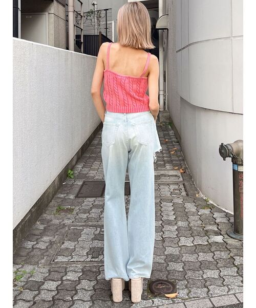 【日本製】 GYDA（ジェイダ）の「ブリーチケーブルニットキャミソール トップス