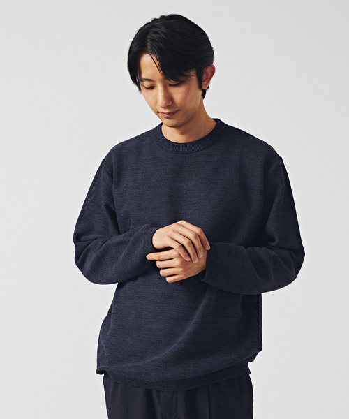 EDIFICE（エディフィス）の「ギマコットン ミックスヤーン プルオーバーニット（ニット/セーター・メンズ・グリーン/ネイビー/ダークブルー・MEDIUM/LARGE）」の11枚目の写真