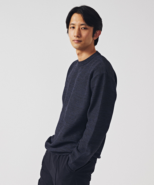 EDIFICE（エディフィス）の「ギマコットン ミックスヤーン プルオーバーニット（ニット/セーター・メンズ・グリーン/ネイビー/ダークブルー・MEDIUM/LARGE）」の9枚目の写真