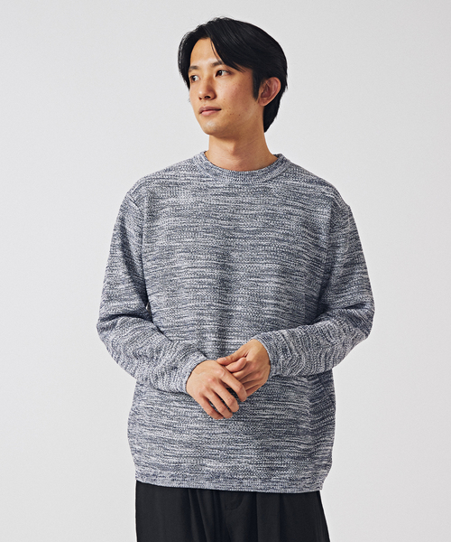 EDIFICE（エディフィス）の「ギマコットン ミックスヤーン プルオーバーニット（ニット/セーター・メンズ・グリーン/ネイビー/ダークブルー・MEDIUM/LARGE）」の16枚目の写真