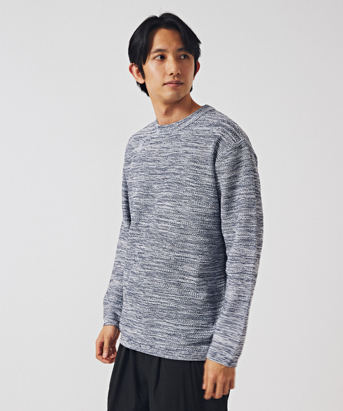 EDIFICE（エディフィス）の「ギマコットン ミックスヤーン プルオーバーニット（ニット/セーター・メンズ・グリーン/ネイビー/ダークブルー・MEDIUM/LARGE）」の15枚目の写真