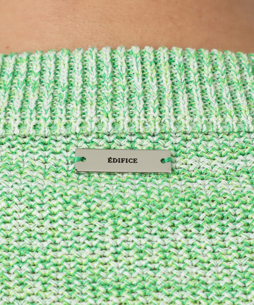 EDIFICE（エディフィス）の「ギマコットン ミックスヤーン プルオーバーニット（ニット/セーター・メンズ・グリーン/ネイビー/ダークブルー・MEDIUM/LARGE）」の19枚目の写真