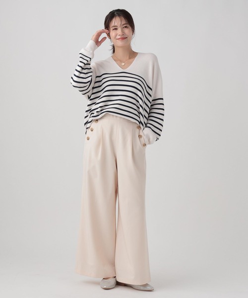 Elura(エルーラ)の「マリンワイドパンツ/996881(その他パンツ・レディース・ブラック/ネイビー/ホワイト・MEDIUM/LARGE)」の4枚目の写真