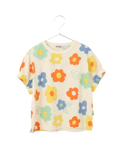 セール】レトロポップなお花総柄半袖Tシャツ□80～140cm（T