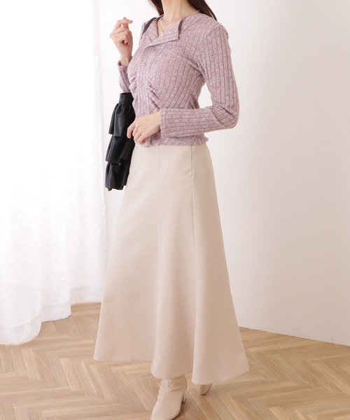 Lace Ladies(レースレディース)の「フロント ギャザー テレコ ニット コンパクト カーディガン(カーディガン/ボレロ・レディース・ダークグレー/グレー/ピンク・FREE)」の20枚目の写真