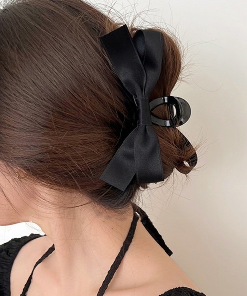 Miniministore(ミニミニストア)の「ヘアクリップ バンスクリップ リボン(バレッタ/ヘアクリップ・レディース・ブラック系2/ブラック系3/ブラック系1/オフホワイト・FREE)」の4枚目の写真