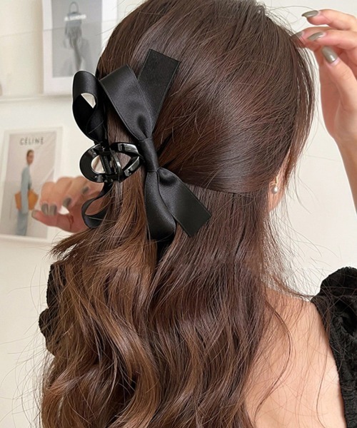 Miniministore(ミニミニストア)の「ヘアクリップ バンスクリップ リボン(バレッタ/ヘアクリップ・レディース・ブラック系2/ブラック系3/ブラック系1/オフホワイト・FREE)」の9枚目の写真