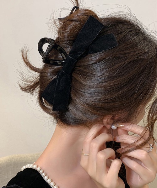 Miniministore(ミニミニストア)の「ヘアクリップ バンスクリップ リボン(バレッタ/ヘアクリップ・レディース・ブラック系2/ブラック系3/ブラック系1/オフホワイト・FREE)」の12枚目の写真